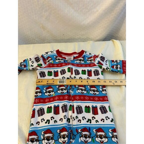 Buccee Christmas thermal pajamas size 4t buttons red green - Picture 7 of 9